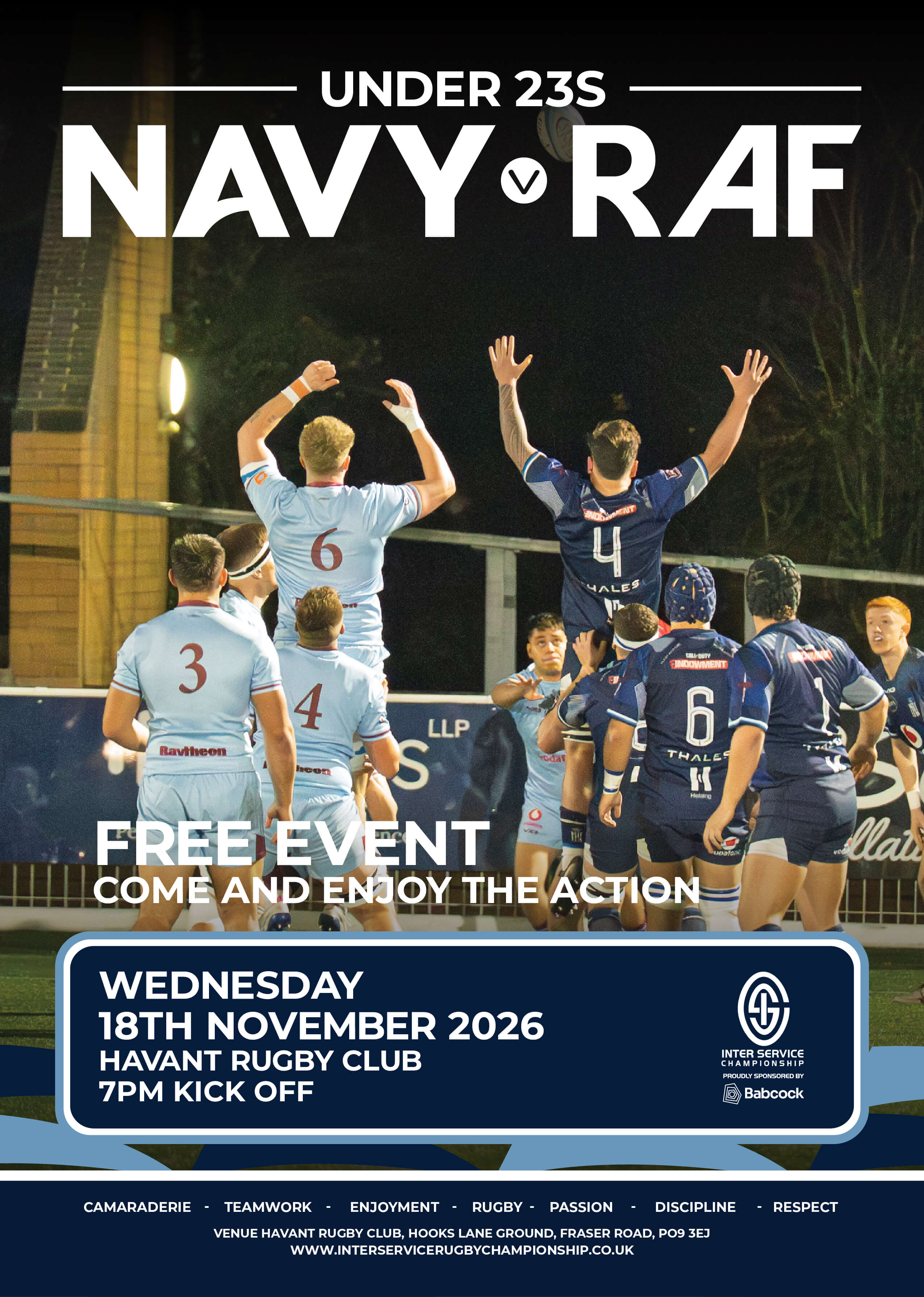 U23 Navy v RAF Poster