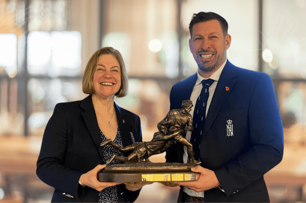 CPO Dave Pascoe is presented with the Chris Alcock Outstanding Contribution Award